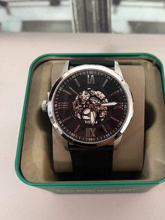 Fossil BQM7127 Flynn Black Leather Skeleton Men\ display picture 3